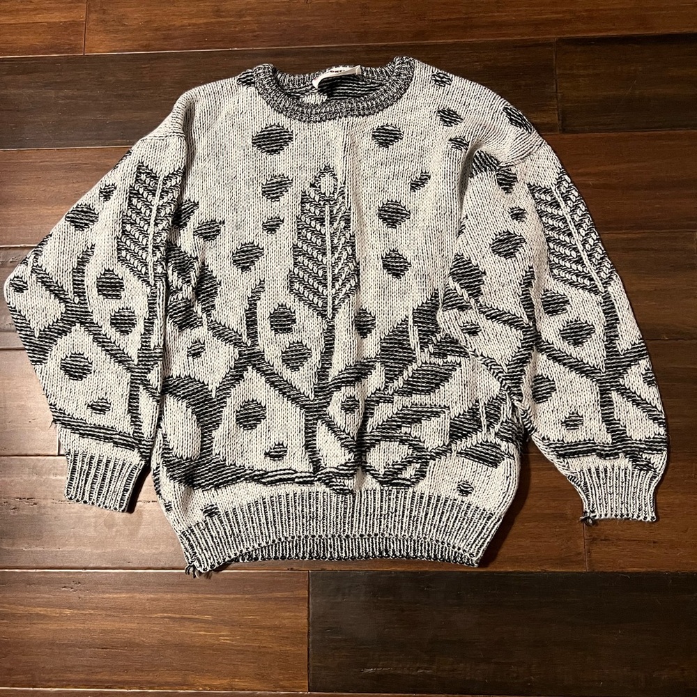 McGregor Vintage Women's MEDIUM Knit Black & White Patterned Sweater